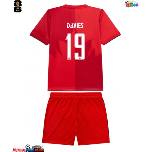 Camiseta Canadá Alphonso Davies #19 Primera Equipación Replica Mundial 2026 para niños mangas cortas (+ Pantalones cortos)
